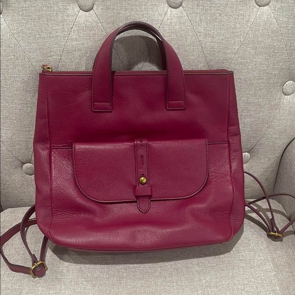 Fossil leather backpack style purse